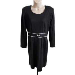 Vintage Womens Willow Ridge Black Pencil Knee Length Dress u Size 12